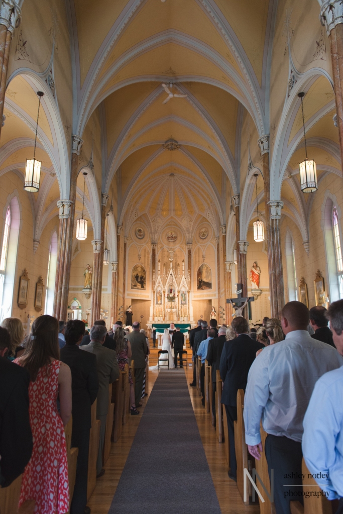 Wedding ceremony at Our lady of visitation church