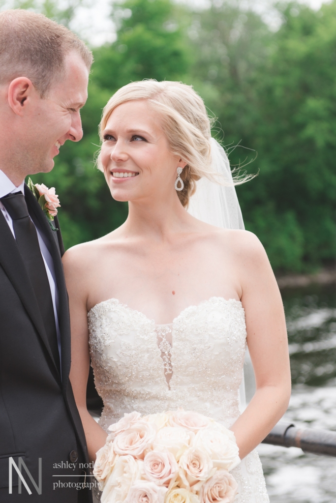Bride and groom at Watson's Mill Manotick