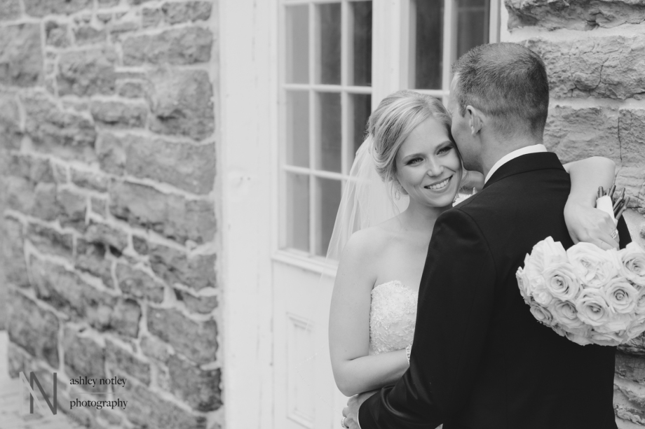 Bride and groom at Watson's Mill Manotick